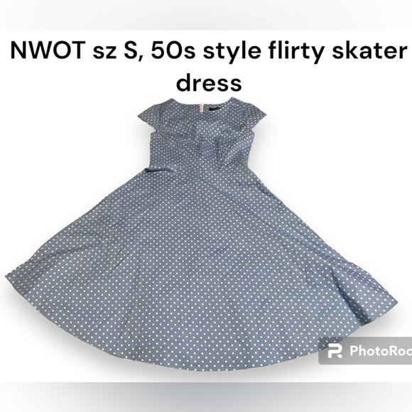 dressystar Dresses & Skirts - NWOT beautiful 50s retro polka dot skater dress sz small cotton with spandex!